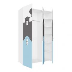 Детская Сити ПМ-332.25 исп 2 Шкаф комбинирован (3д) (Белый/Графит/Голубой) в Озерске - ozersk.mebel24.online | фото 2