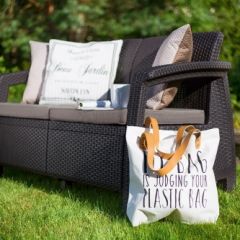 Диван пластиковый Корфу (Corfu love seat) коричневый - серо-бежевый* в Озерске - ozersk.mebel24.online | фото 3