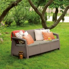 Диван пластиковый Корфу Макс (Corfu love seat max) капучино - песок в Озерске - ozersk.mebel24.online | фото 2