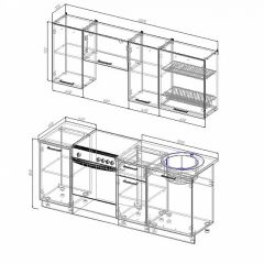 Кухонный гарнитур Антрацит 2000 (Стол. 26мм) в Озерске - ozersk.mebel24.online | фото 2