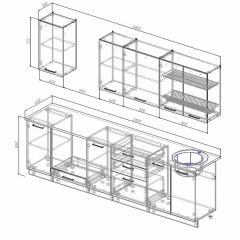 Кухонный гарнитур Антрацит 2800 (Стол. 26мм) в Озерске - ozersk.mebel24.online | фото 2