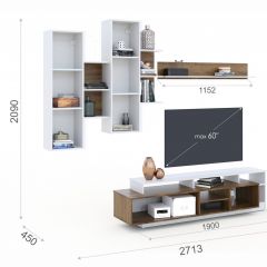 Гостиная Невио-2 Дуб крафт золотой/Белый в Озерске - ozersk.mebel24.online | фото 2