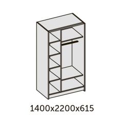 ИННЭС-5 Шкаф-купе 2-х дв. 1400 (1дв. Ф1 - бодега белая, 1дв. Ф2 - зеркало) в Озерске - ozersk.mebel24.online | фото 2