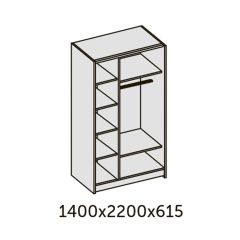 ИННЭС-5 Шкаф-купе 2-х дв. 1400 (2дв. Ф1 - венге) в Озерске - ozersk.mebel24.online | фото 2