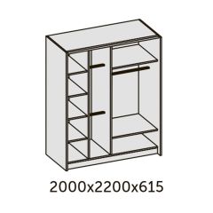 ИННЭС-5 Шкаф-купе 2-х дв. 2000 (2 дв. Ф3 - венге вст. экокожа корич) в Озерске - ozersk.mebel24.online | фото 2