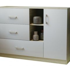 Комод К-3.1 (Дуб сонома/Белый жемчуг) в Озерске - ozersk.mebel24.online | фото