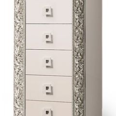 Комод (узкий) Тиффани Premium слоновая кость/серебро (ТФКМ-2(П) в Озерске - ozersk.mebel24.online | фото