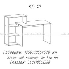Компьютерный стол №10 (Анкор белый) в Озерске - ozersk.mebel24.online | фото