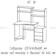 Компьютерный стол №16 (Анкор темныйанкор темный) в Озерске - ozersk.mebel24.online | фото