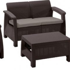 Комплект мебели Корфу сет (Corfu set) коричневый - серо-бежевый * в Озерске - ozersk.mebel24.online | фото
