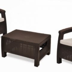 Комплект мебели Корфу Уикенд (Corfu Weekend) коричневый - серо-бежевый * в Озерске - ozersk.mebel24.online | фото