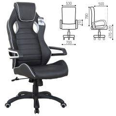 Кресло компьютерное BRABIX Techno Pro GM-003 (экокожа черное/серое, вставки серые) 531814 в Озерске - ozersk.mebel24.online | фото 1