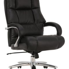 Кресло офисное BRABIX PREMIUM "Bomer HD-007" (рециклированная кожа, хром, черное) 531939 в Озерске - ozersk.mebel24.online | фото