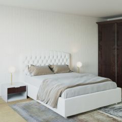 Кровать Берлин с ПМ 1400 (экокожа белая) в Озерске - ozersk.mebel24.online | фото