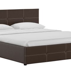 Кровать двойная Синди 160 + ортопед + ПМ + дно (арт. Марика 468 к/з (шоколад)) в Озерске - ozersk.mebel24.online | фото