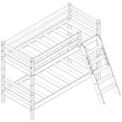 Кровать низкая с наклонной лестницей Соня (Вариант 12) в Озерске - ozersk.mebel24.online | фото 3