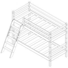 Кровать низкая с наклонной лестницей Соня (Вариант 12) в Озерске - ozersk.mebel24.online | фото 4