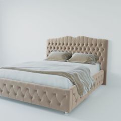 Кровать Нягань с ПМ 1400 (велюр светло-серый) в Озерске - ozersk.mebel24.online | фото