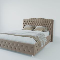Кровать Нягань с ПМ 1600 (велюр серый) в Озерске - ozersk.mebel24.online | фото