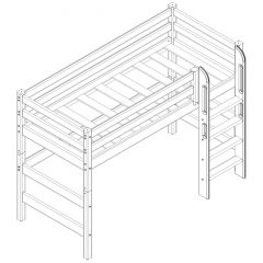 Кровать полувысокая с прямой лестницей Соня (Вариант 5) в Озерске - ozersk.mebel24.online | фото 3