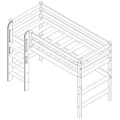 Кровать полувысокая с прямой лестницей Соня (Вариант 5) в Озерске - ozersk.mebel24.online | фото 4