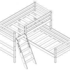 Кровать угловая с наклонной лестницей Соня (Вариант 8) в Озерске - ozersk.mebel24.online | фото 3