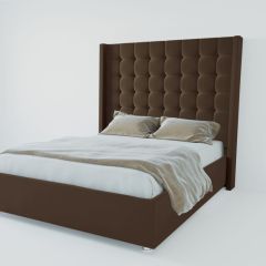 Кровать Венеция ЛЮКС с ПМ 1200 (экокожа коричневая) в Озерске - ozersk.mebel24.online | фото 2