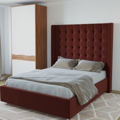 Кровать Венеция ЛЮКС с ПМ 1200 (велюр бордо) в Озерске - ozersk.mebel24.online | фото 2
