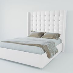 Кровать Венеция ЛЮКС с ПМ 2000 (экокожа белая) в Озерске - ozersk.mebel24.online | фото 2