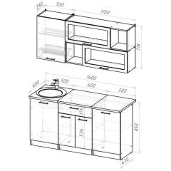 Кухонный гарнитур Паола стандарт 1600 мм в Озерске - ozersk.mebel24.online | фото 2