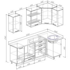 Кухонный гарнитур угловой Бланка 2200х1000 (Стол. 26мм) в Озерске - ozersk.mebel24.online | фото 3