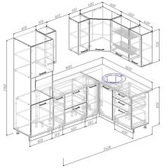 Кухонный гарнитур угловой Бланка 2400х1600 (Стол. 26мм) в Озерске - ozersk.mebel24.online | фото 3