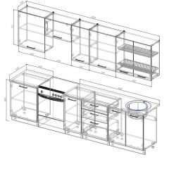 Кухонный гарнитур Вегас 3000 (Стол. 26мм) в Озерске - ozersk.mebel24.online | фото 2