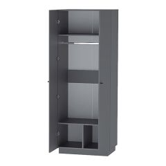Квадро ШК-1 Шкаф 2дв. (ЛДСП графит) в Озерске - ozersk.mebel24.online | фото 2