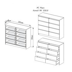 МОРИ МК 1200.8 Комод (графит) в Озерске - ozersk.mebel24.online | фото 3