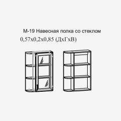 Париж №19 Навесная полка с зеркалом (ясень шимо свет/серый софт премиум) в Озерске - ozersk.mebel24.online | фото 2