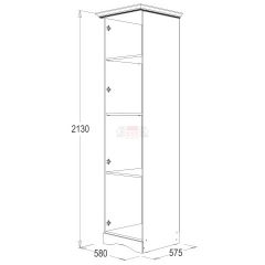 Шкаф 1-но дверный для белья Ольга 1Н в Озерске - ozersk.mebel24.online | фото 2