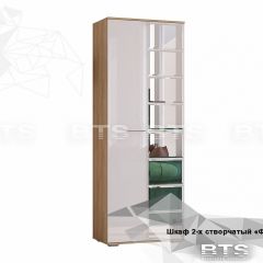 ФЛАЙ Шкаф 2-х створчатый ШК-04 (дуб сонома/белый) в Озерске - ozersk.mebel24.online | фото 2