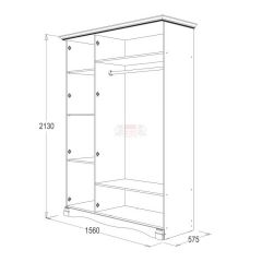 Шкаф 3-х дверный Ольга-1Н для одежды и белья в Озерске - ozersk.mebel24.online | фото 2