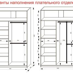 Шкаф-купе 1400 серии SOFT D8+D2+B2+PL4 (2 ящика+F обр.штанга) профиль «Графит» в Озерске - ozersk.mebel24.online | фото 7