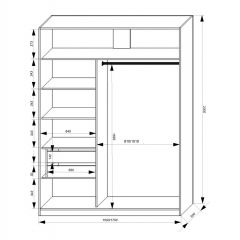 Шкаф-купе 1500 серии NEW CLASSIC K3+K3+B2+PL1 (2 ящика+1 штанга) профиль «Капучино» в Озерске - ozersk.mebel24.online | фото 3