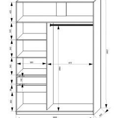 Шкаф-купе 1600 серии SOFT D1+D3+B2+PL1 (2 ящика+1штанга) профиль «Графит» в Озерске - ozersk.mebel24.online | фото 4