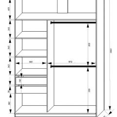 Шкаф-купе 1600 серии SOFT D8+D2+B2+PL4 (2 ящика+F обр.штанга) профиль «Графит» в Озерске - ozersk.mebel24.online | фото 2