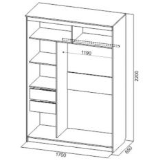 Шкаф-купе №19 Серия 3 Инфинити с зеркалами (1700) Ясень Анкор светлый в Озерске - ozersk.mebel24.online | фото 6