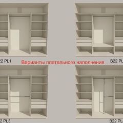 Шкаф-купе 2100 серии SOFT D4+D4+D4+B22+PL1 (по 2 ящика лев/прав+1штанга) профиль «Графит» в Озерске - ozersk.mebel24.online | фото 5