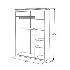 Шкаф-купе 3-х дверный Ольга-13 (1500) в Озерске - ozersk.mebel24.online | фото 2