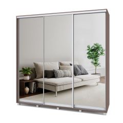 МАРТИН Шкаф-купе с зеркалами Шимо темный (2200*450) М423 в Озерске - ozersk.mebel24.online | фото