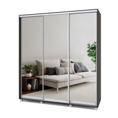 МАРТИН Шкаф-купе с зеркалами Венге (2000*450) М403 в Озерске - ozersk.mebel24.online | фото