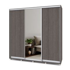 МАРТИН Шкаф-купе с зеркалом Анкор темный (2200*450) М422 в Озерске - ozersk.mebel24.online | фото