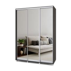 РОЛАНД Шкаф-купе с зеркалами Венге (600*1700) Р673 в Озерске - ozersk.mebel24.online | фото